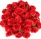 50 Pcs Small Red Artificial Rose Buds – 1.6" Silk Fake Flower Heads for DIY Crafts, Wedding Centerpieces, Bridal Shower, Party & Home Decoration